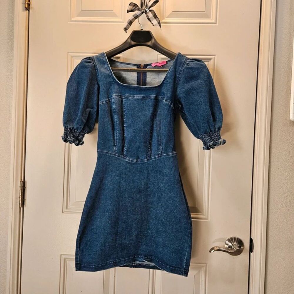 Betsey Johnson denim mini dress women's size 2